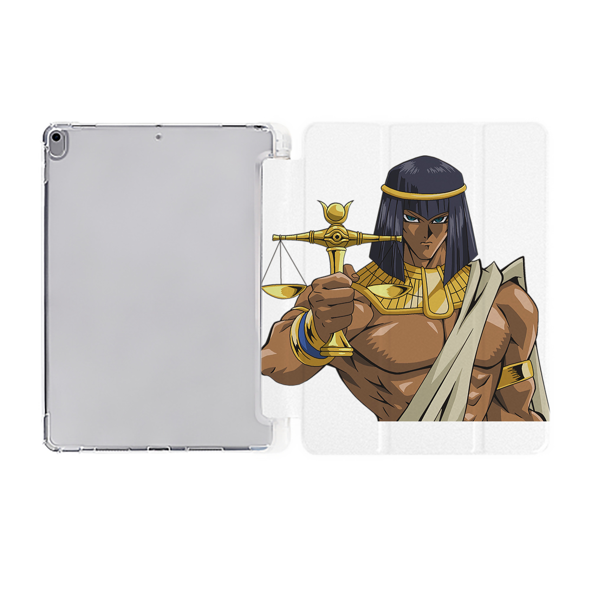 （画像用） 遊☆戯☆王 Yu-Gi-Oh! IPad ケース ペン収納付き 三つ折りスタンド PUレザー×シリコン 対応機種9.5/10.5/10.9インチ